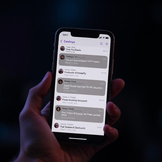 Phone screen with unread production messages